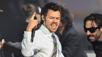 Harry Styles performs at the Brit Awards