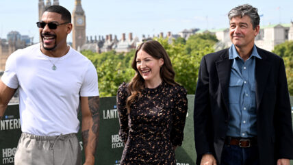 Aaron Pierre, Kelly Macdonald and Kyle Chandler attend Lanterns London photocall
