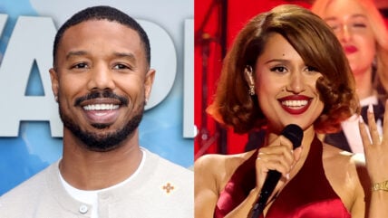 Michael B. Jordan and Raye at Six Flags