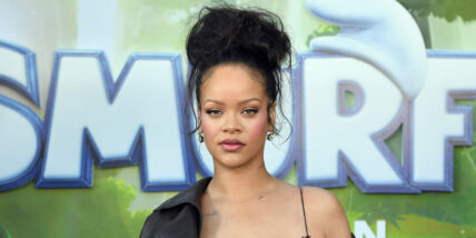 Rihanna on the Smurfs red carpet