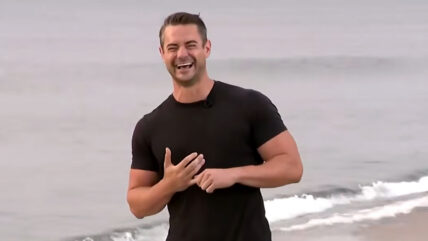 Tom Hanson reporting at the beach