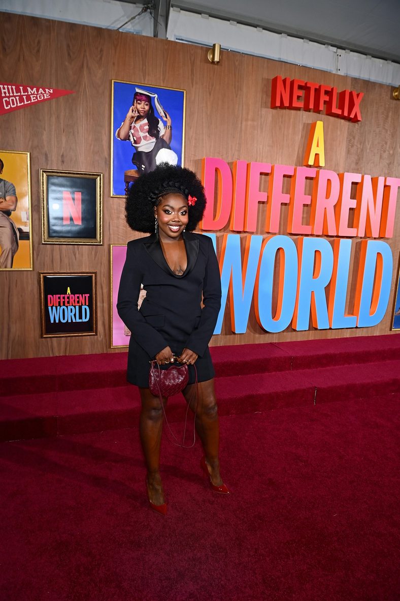 Alijah Kai poses on the red carpet at the A Different World premiere