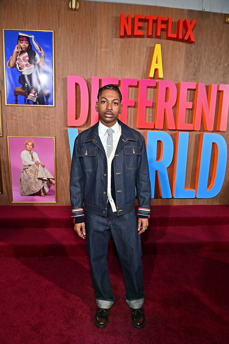 Jordan Aaron Hall poses on the red carpet at the A Different World premiere