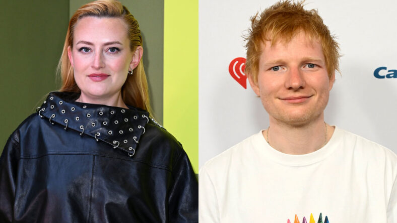 Amelia Dimoldenberg and Ed Sheeran stock image