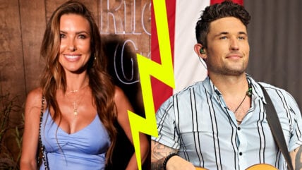 Composite photo of Audrina Patridge and Michael Ray with a lightning bolt down the middle.
