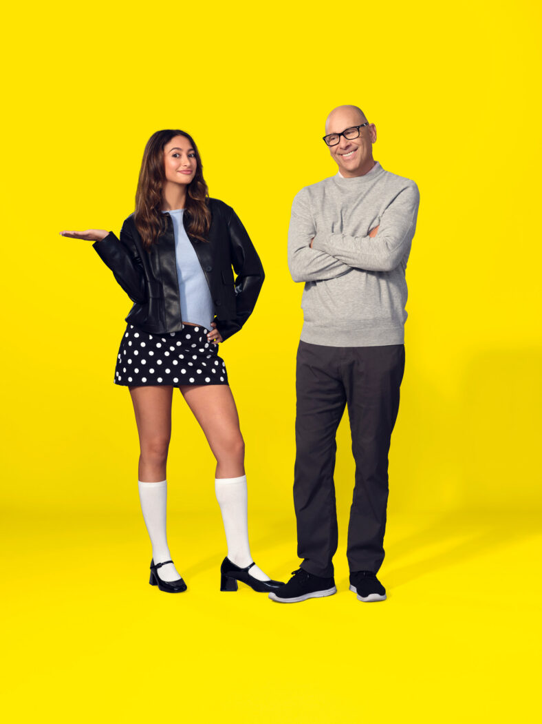 Ava Ganz and her dad Jeff on Wonka's Golden Ticket