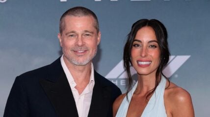 Brad Pitt and Ines de Ramon at F1 premiere