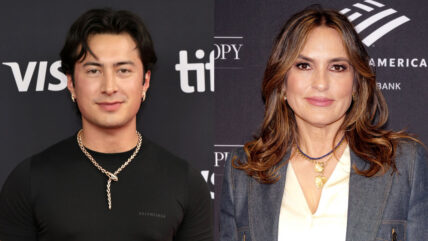 Hudson Williams and Mariska Hargitay stock image