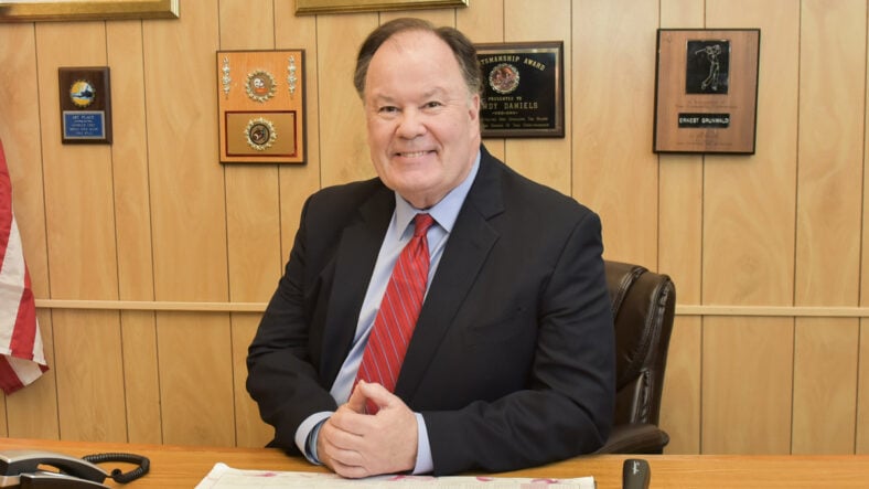 Dennis Haskins at Belding desk
