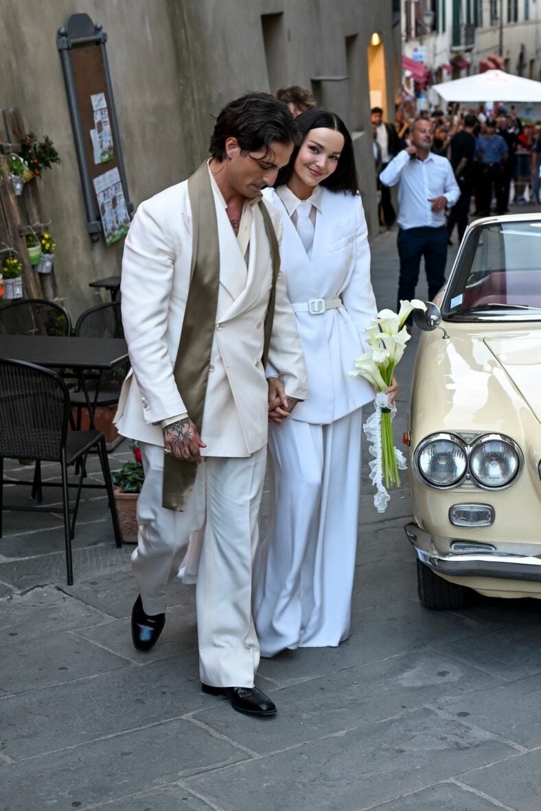 Dove Cameron and Damiano David at their wedding on Thursday (September 24) in Montalcino, Italy