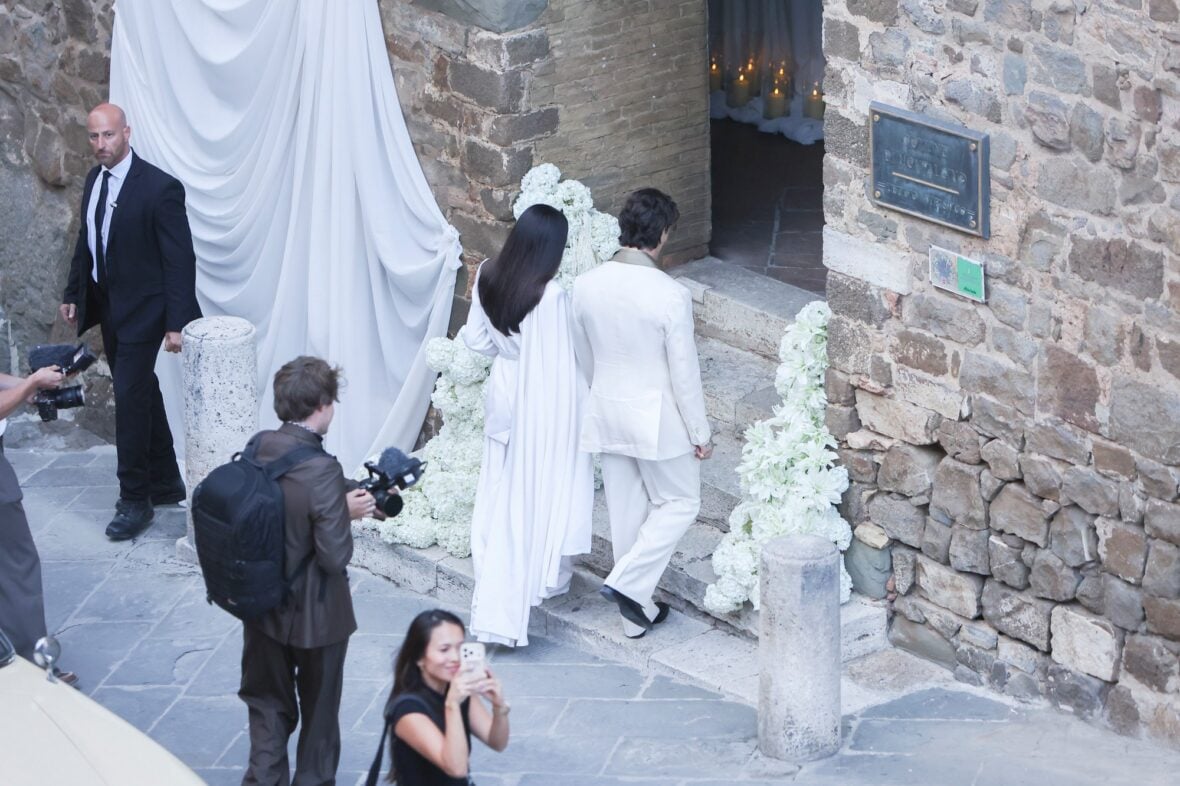 Dove Cameron and Damiano David at their wedding on Thursday (September 24) in Montalcino, Italy