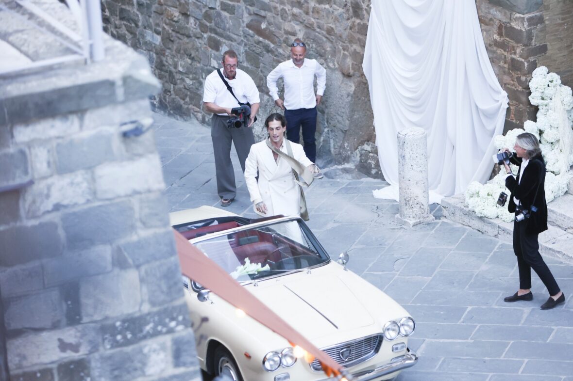 Dove Cameron and Damiano David at their wedding on Thursday (September 24) in Montalcino, Italy