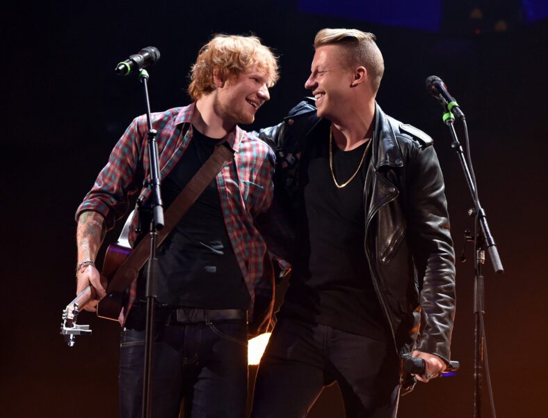 Ed Sheeran and Macklemore on stage together