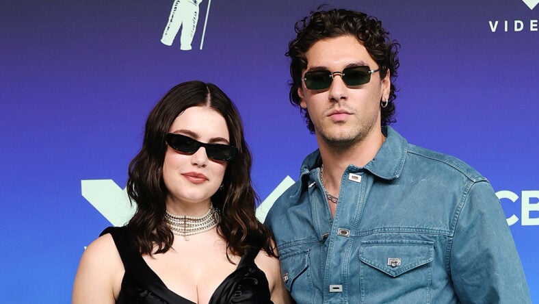 Ella Bright and Belmont Cameli pose together at the MTV VMAs