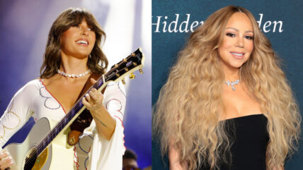 Ella Langley and Mariah Carey stock photo composite