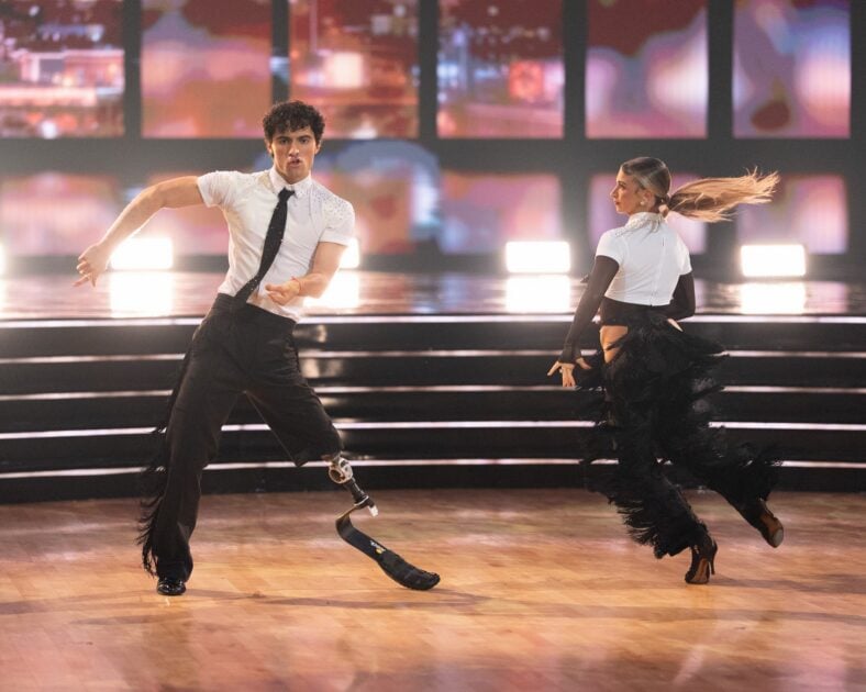 Ezra Frech and Daniella Karagech dance on Dancing With the Stars