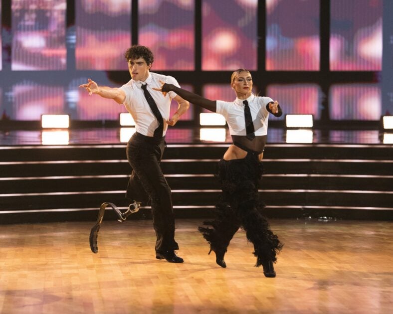Ezra Frech and Daniella Karagech dance on Dancing With the Stars