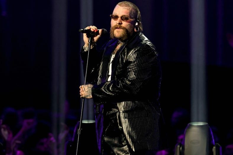 Teddy Swims performs during a George Michael tribute at the 2026 MTV VMAs