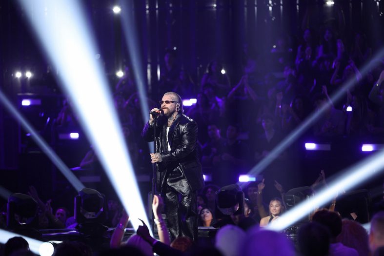 Teddy Swims performs during a George Michael tribute at the 2026 MTV VMAs