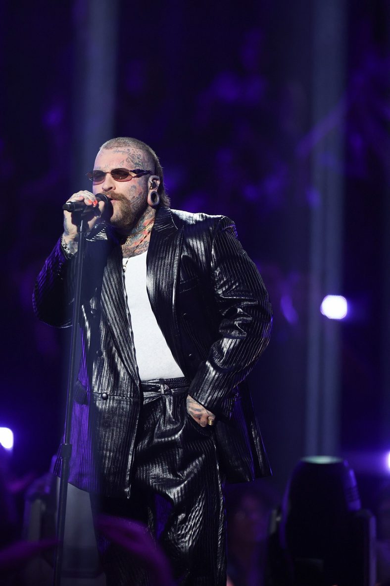 Teddy Swims performs during a George Michael tribute at the 2026 MTV VMAs