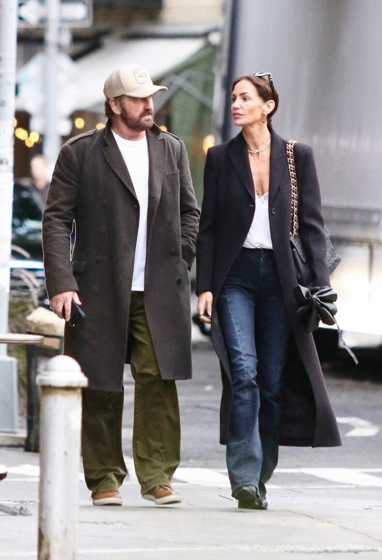 Gerard Butler and Morgan Brown on walk in New York City