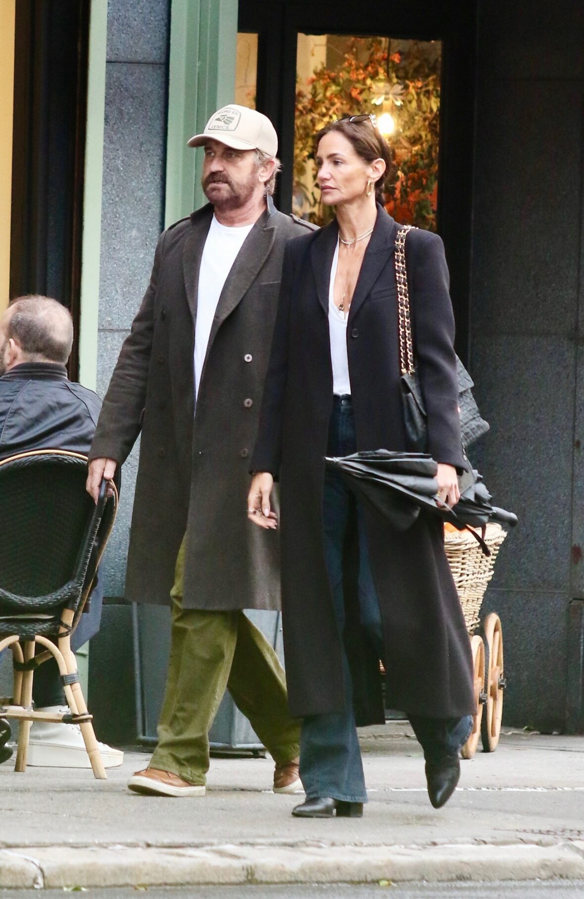 Gerard Butler and Morgan Brown on walk in New York City