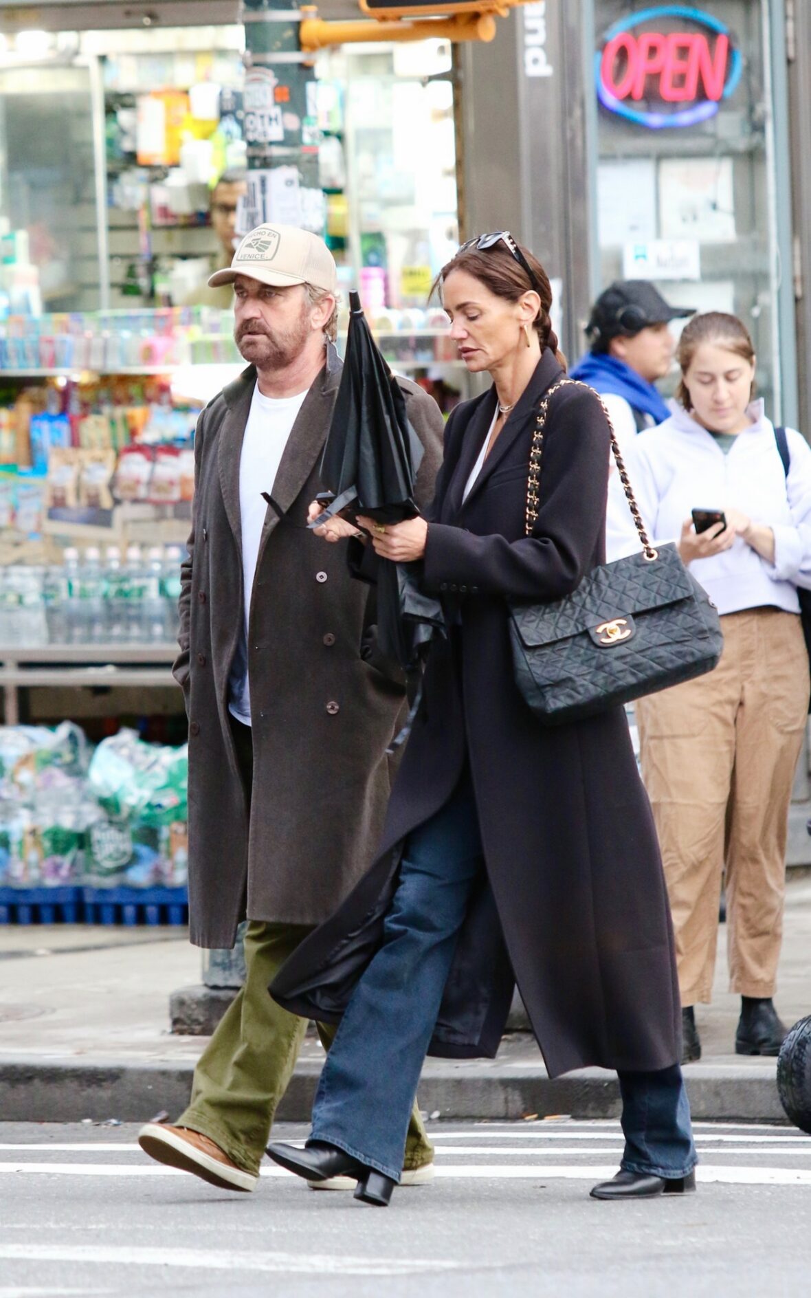 Gerard Butler and Morgan Brown on walk in New York City