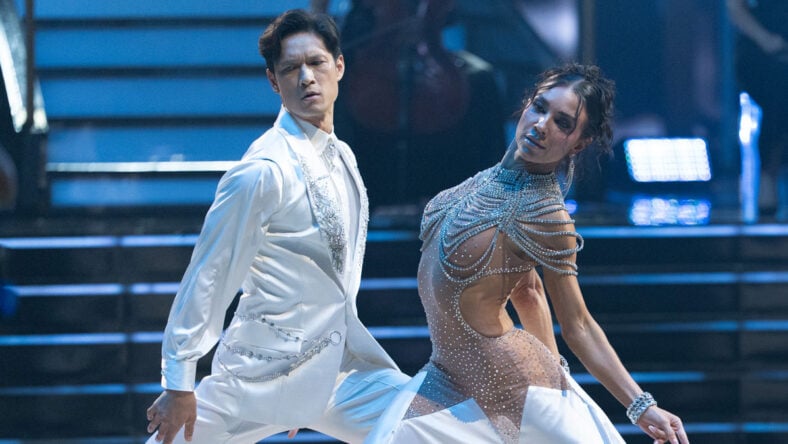 Harry Shum Jr dancing during week 2 of DWTS alongside Jenna Johnson