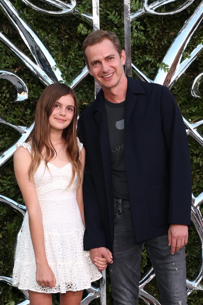 Briar Rose Christensen and Hayden Christensen attend the Lucas Museum of Narrative Art Opening Night on September 19, 2026 in Los Angeles, California.