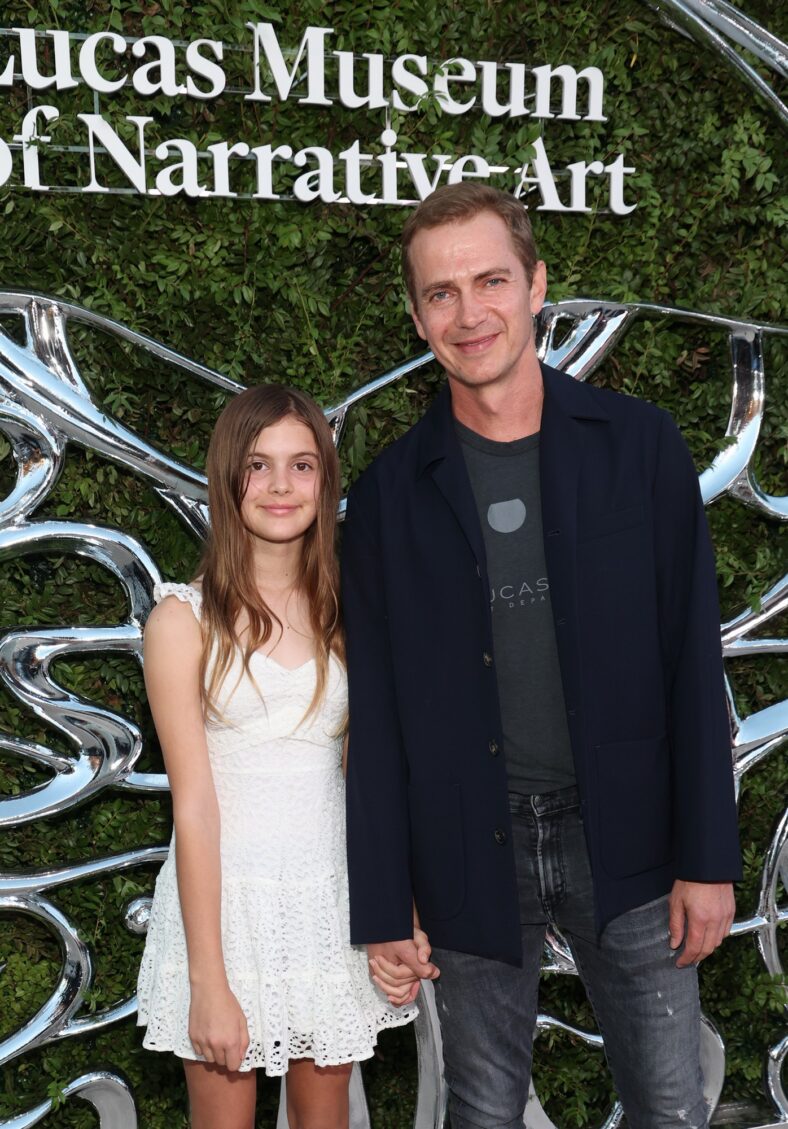 Briar Rose Christensen and Hayden Christensen attend the Lucas Museum of Narrative Art Opening Night on September 19, 2026 in Los Angeles, California.