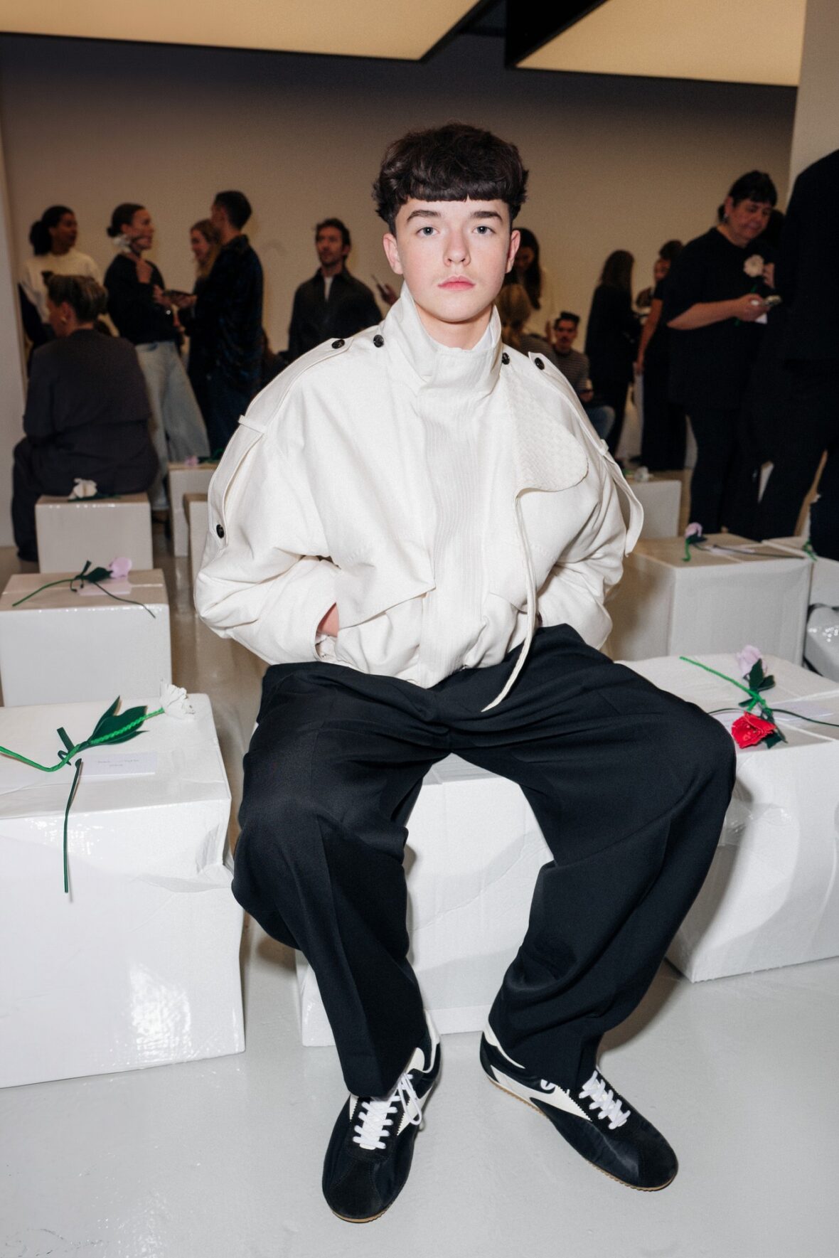 Owen Cooper at the Bottega Veneta show
