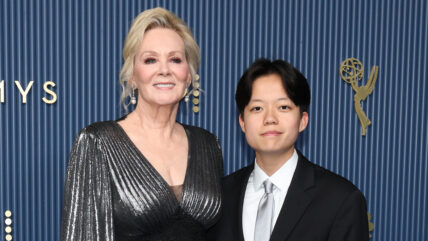 jean Smart and son Forrest Gilliland pose at the Emmy Awards 2026