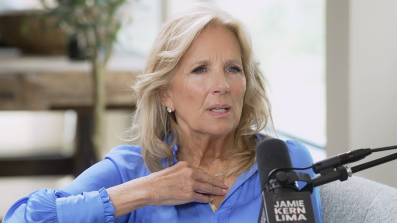 Jill Biden in blue at Jamie Kern Lima Show