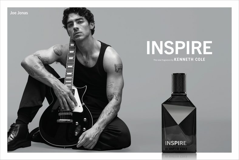 Joe Jonas poses with a guitar for Kenneth Cole's Inspire campaign