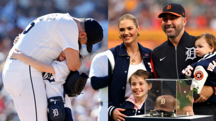 Justin Verlander with his family at his last MLB games