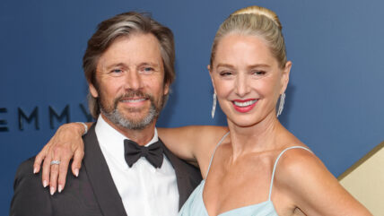 Grant Show and Katherine LaNasa pose on the carpet at the 2026 Emmy Awards