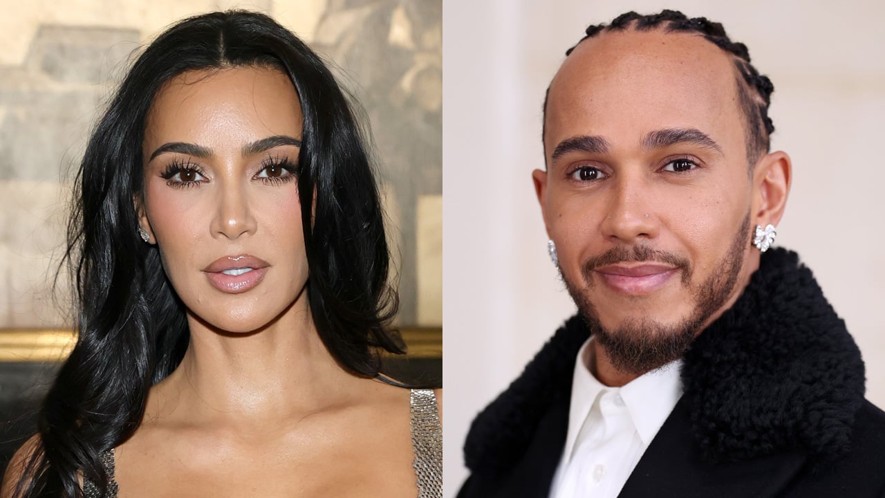 Kim Kardashian Wears Plunging Dress in Paris After Date Night with Boyfriend Lewis Hamilton