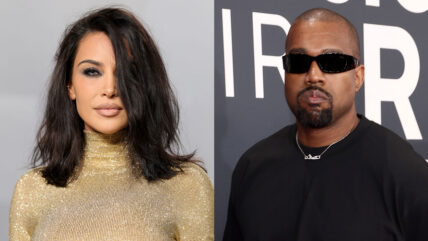 Kim Kardashian attends Vanity Fair Oscars Party; Kanye West attends the Grammys
