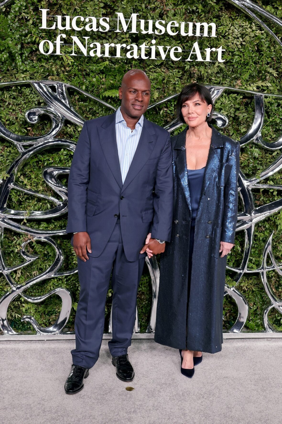 Corey Gamble and Kris Jenner attend the Lucas Museum Of Narrative Art Opening Night