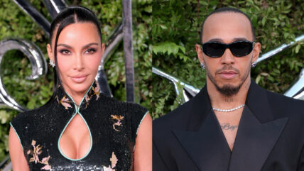 Kim Kardashian and Lewis Hamilton pose separately at Lucas Museum Of Narrative Art Opening Night