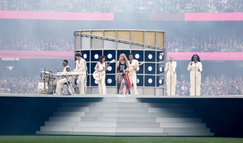 Kylie Minogue performs at the 2026 AFL Grand Final.