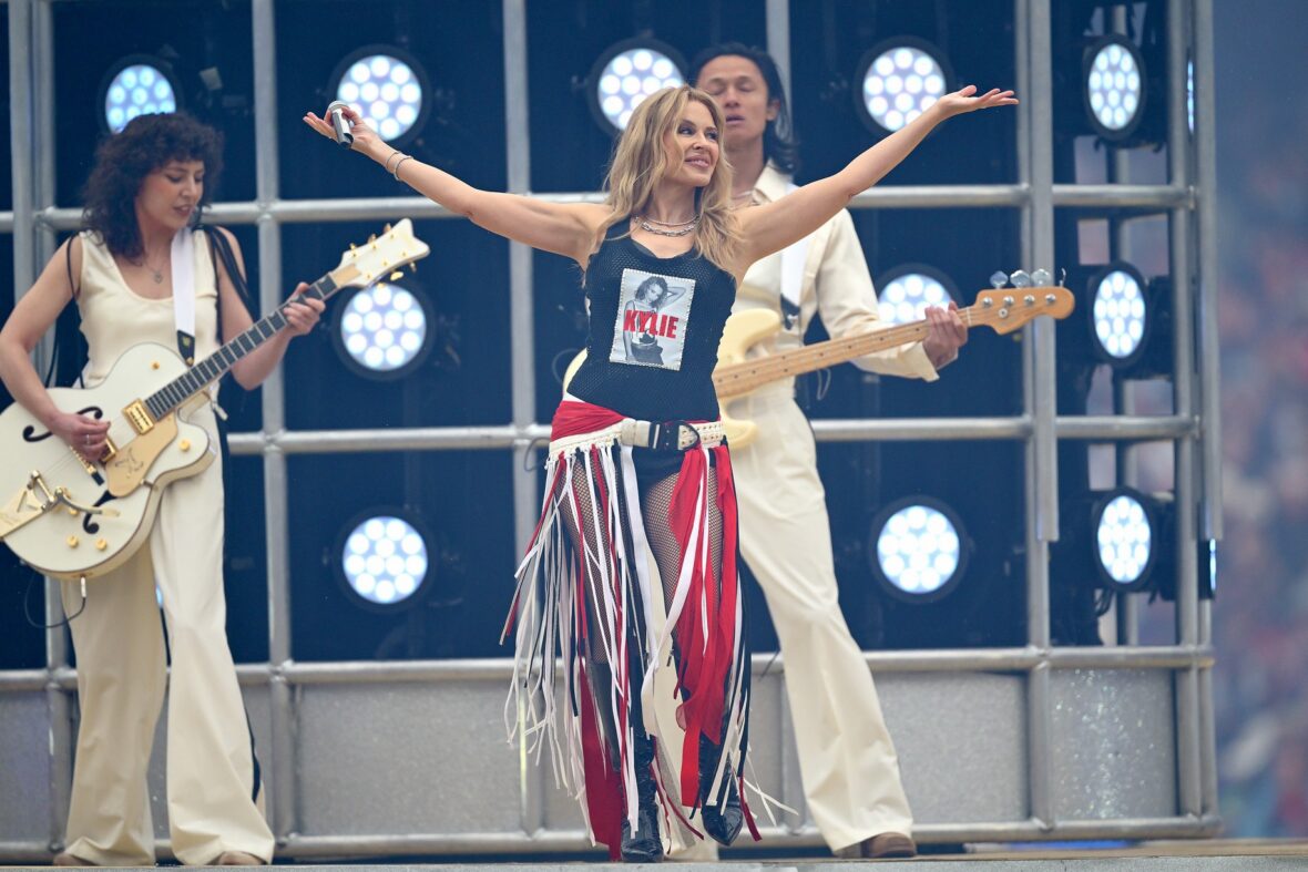 Kylie Minogue performs at the 2026 AFL Grand Final.