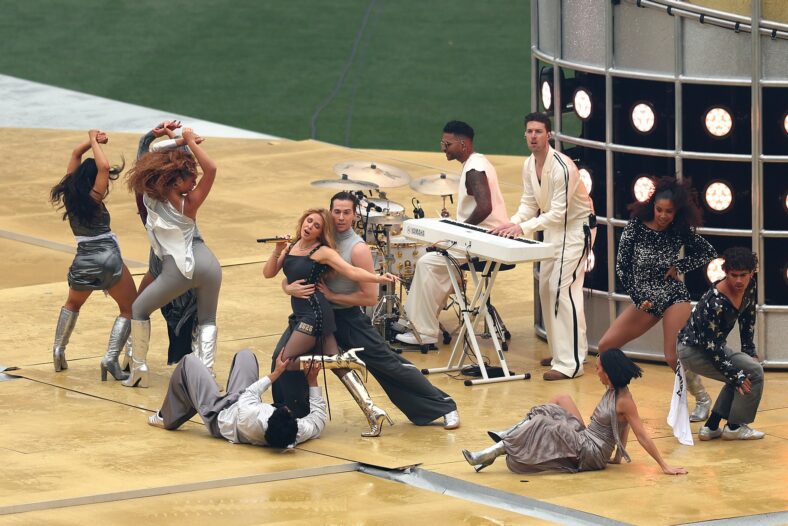 Kylie Minogue performs at the 2026 AFL Grand Final.