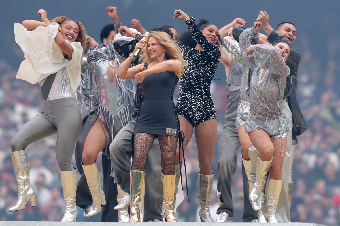 Kylie Minogue performs at the 2026 AFL Grand Final.