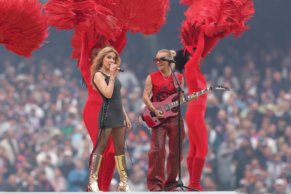 Kylie Minogue performs at the 2026 AFL Grand Final.