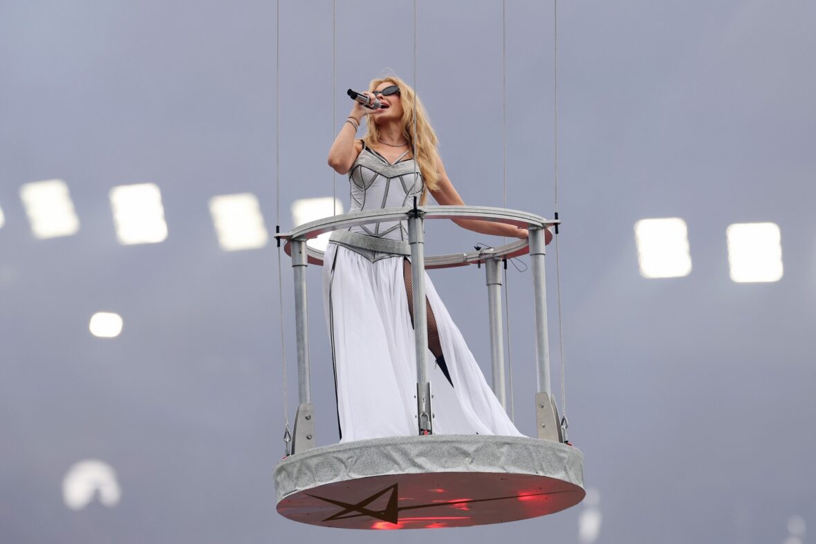 Kylie Minogue performs at the 2026 AFL Grand Final.