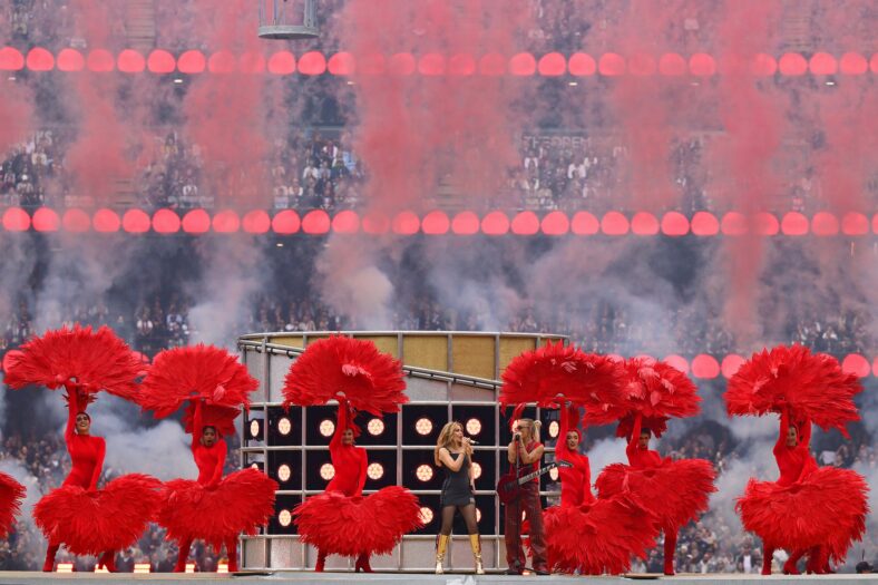 Kylie Minogue performs at the 2026 AFL Grand Final.