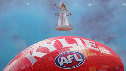 Kylie Minogue performs at AFL Grand Finale.