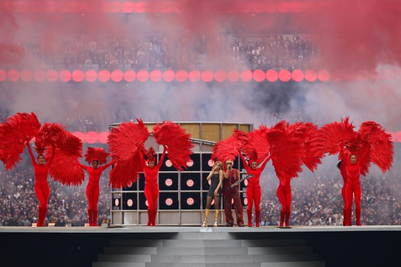 Kylie Minogue performs at the 2026 AFL Grand Final.