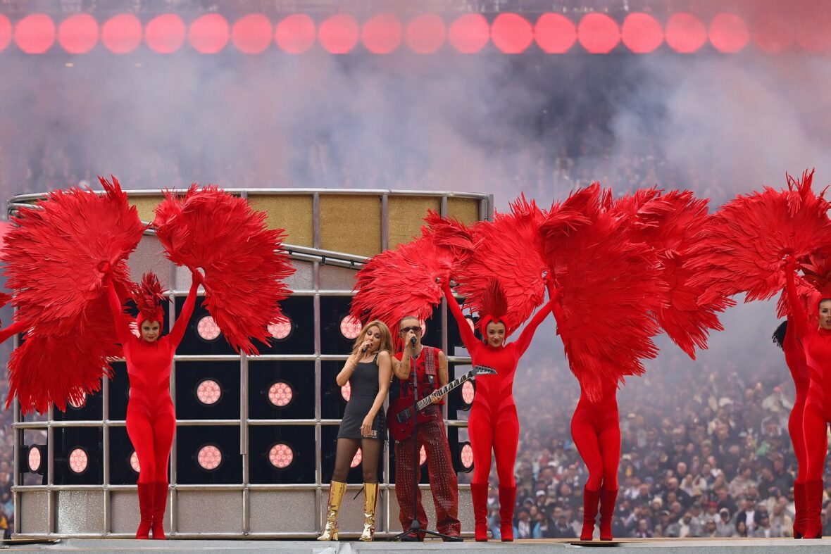 Kylie Minogue performs at the 2026 AFL Grand Final.